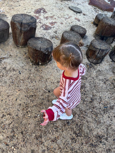 Mattie Stripe Cotton Bodysuit | Pink Stripe