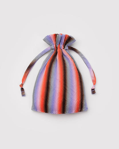 Pleated Baggu | gradient stripe poppy & lilac
