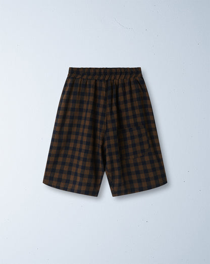 neko gingham short | khaki