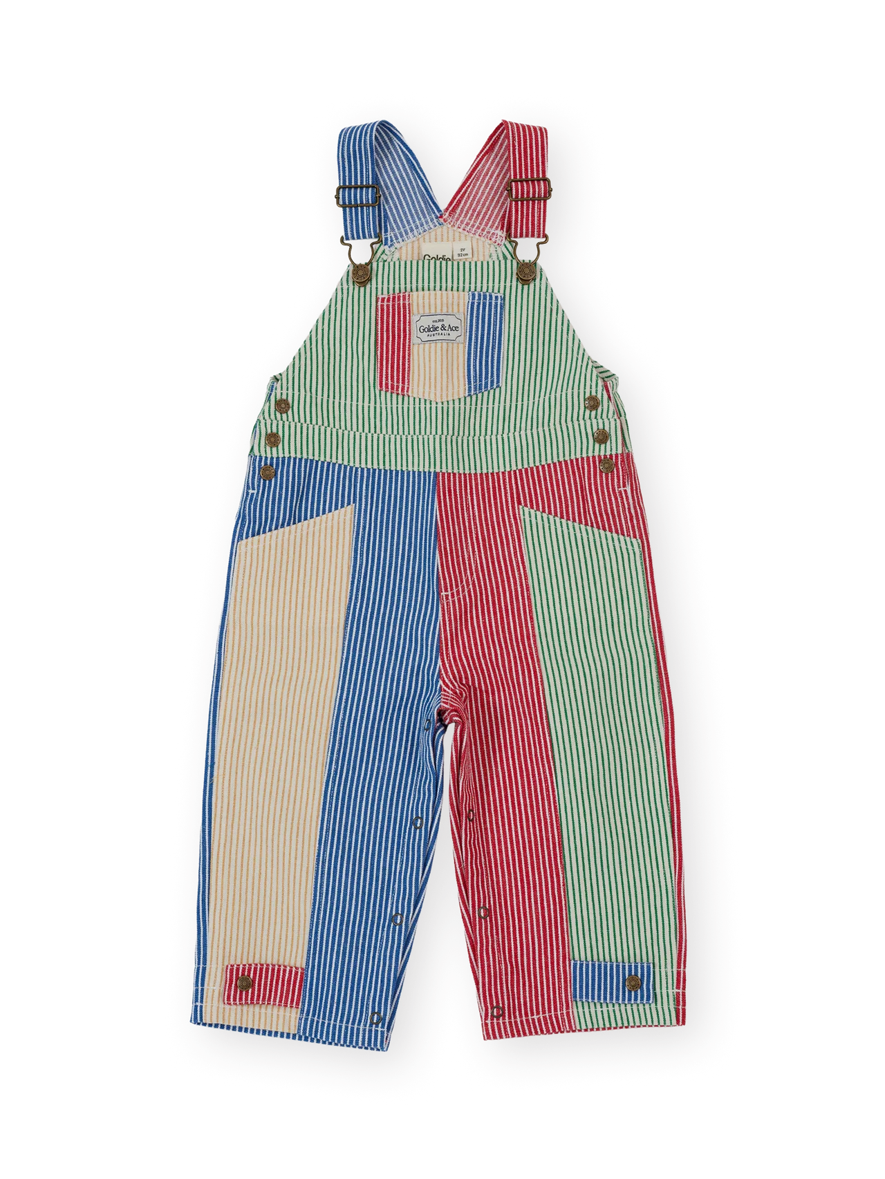 Patchwork Stripe Blake Overalls