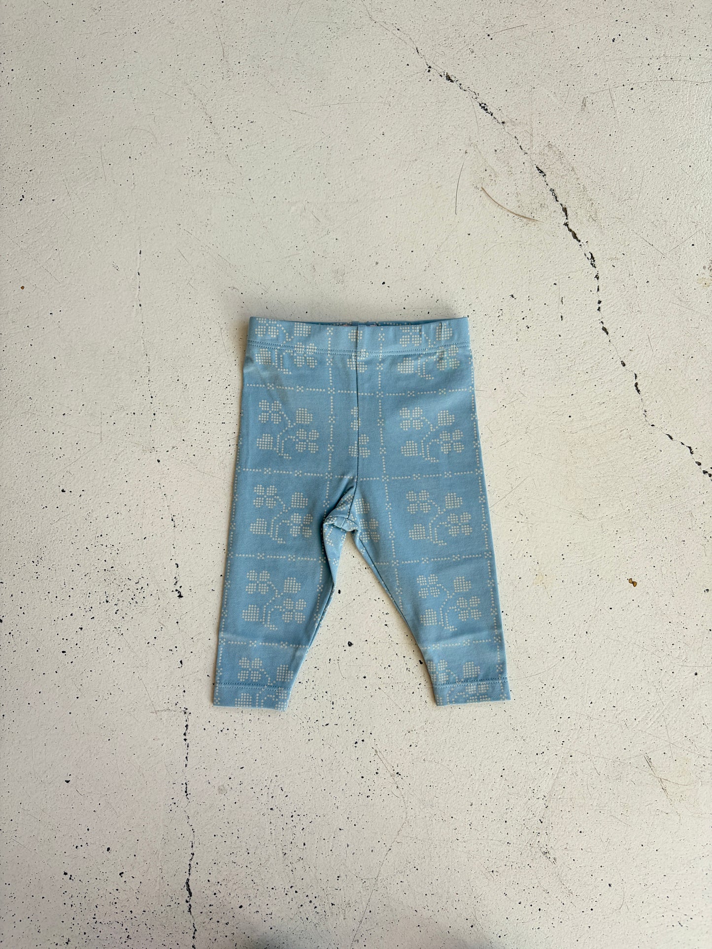 Dots Flower Baby Leggings | denim blue