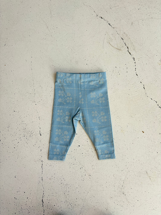 Dots Flower Baby Leggings | denim blue