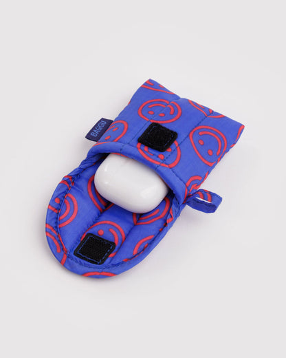 Puffy earbuds case | mini cobalt happy