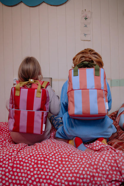 backpack large | stripes | campfire orange + dewy lilac