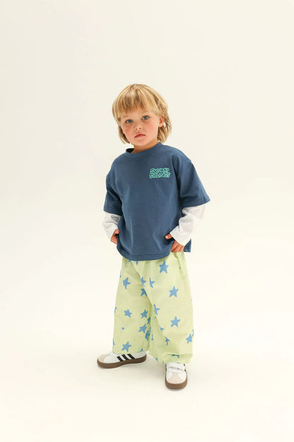 Dusty Star Pants | Lime & Blue