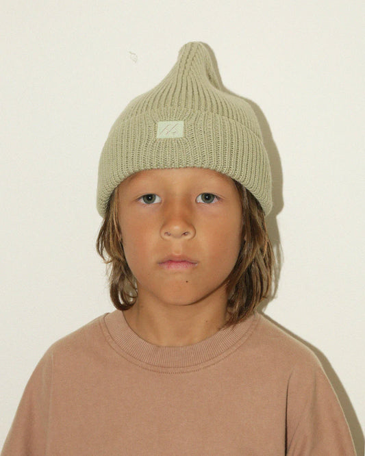 POINT BEANIE | MOSS GREEN