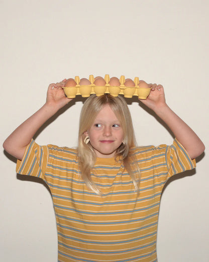 Oversized striped tee | Mustard