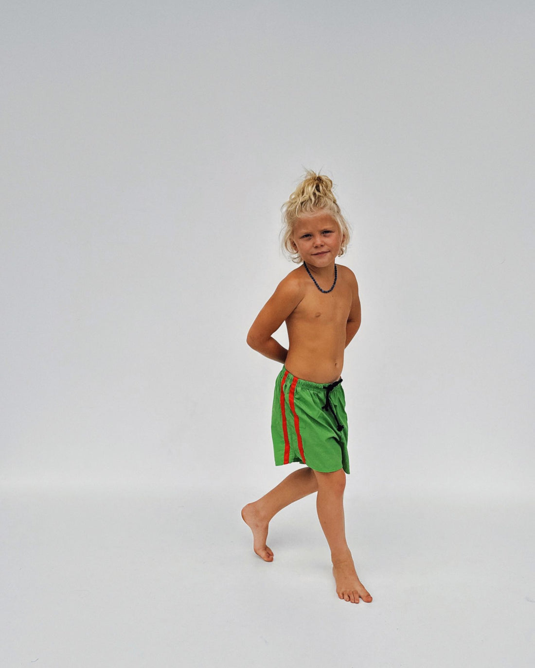 Twin stripe swim short | watermelon