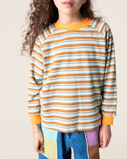 Long Sleeve T-Shirt | Green & Brown Stripes