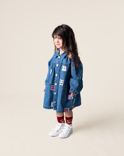 Denim Smock Dress | Stamps