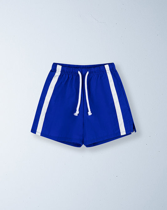 Twin stripe swim short | sapphire blue