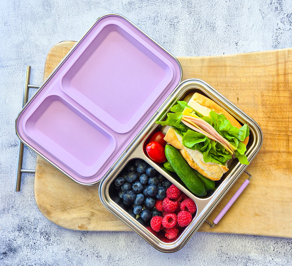 Stainless steel bento lunchbox | 2 compartments | grape