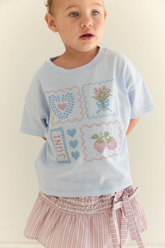 Patchwork Tee | Sky