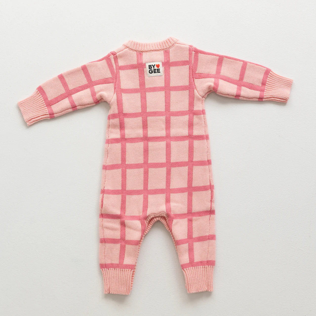 Organic Check Knit Romper | Peony