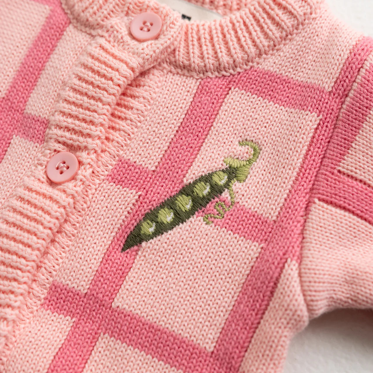 Organic Check Knit Romper | Peony