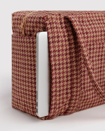 Small cloud carry on | tan houndstooth