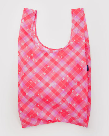 Big Baggu | pink star plaid