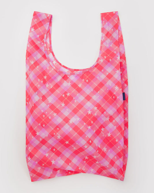 Big Baggu | pink star plaid