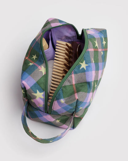 dopp kit | green star plaid
