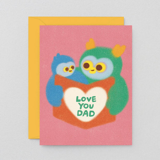 Love You Dad Owls Kids Card