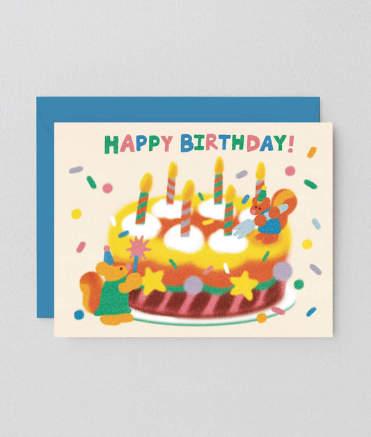 Happy Birthday Cake & Candles' Card