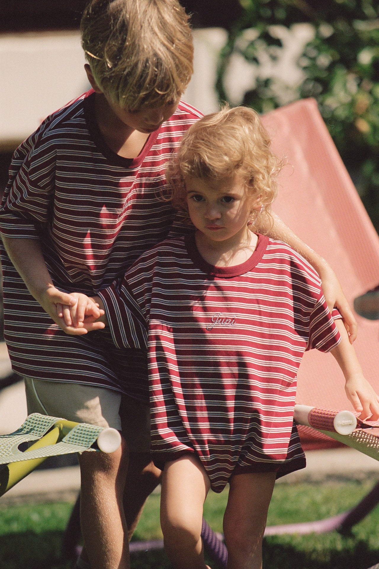 Riley T-Shirt Romper | Cherry Stripe