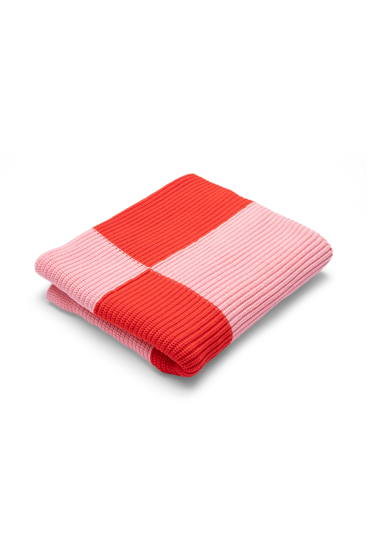 Sunday blanket - pink & red