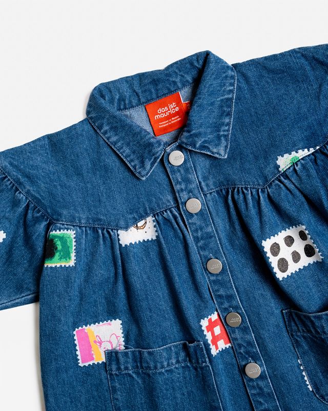 Denim Smock Dress | Stamps