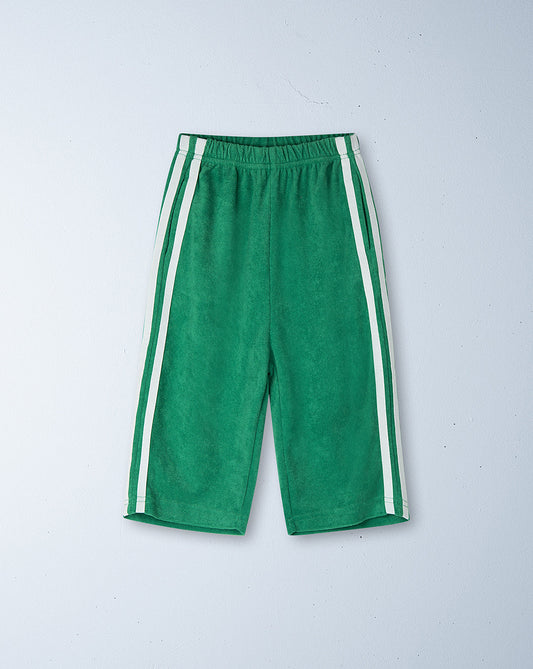 Twin stripe terry pant | verde