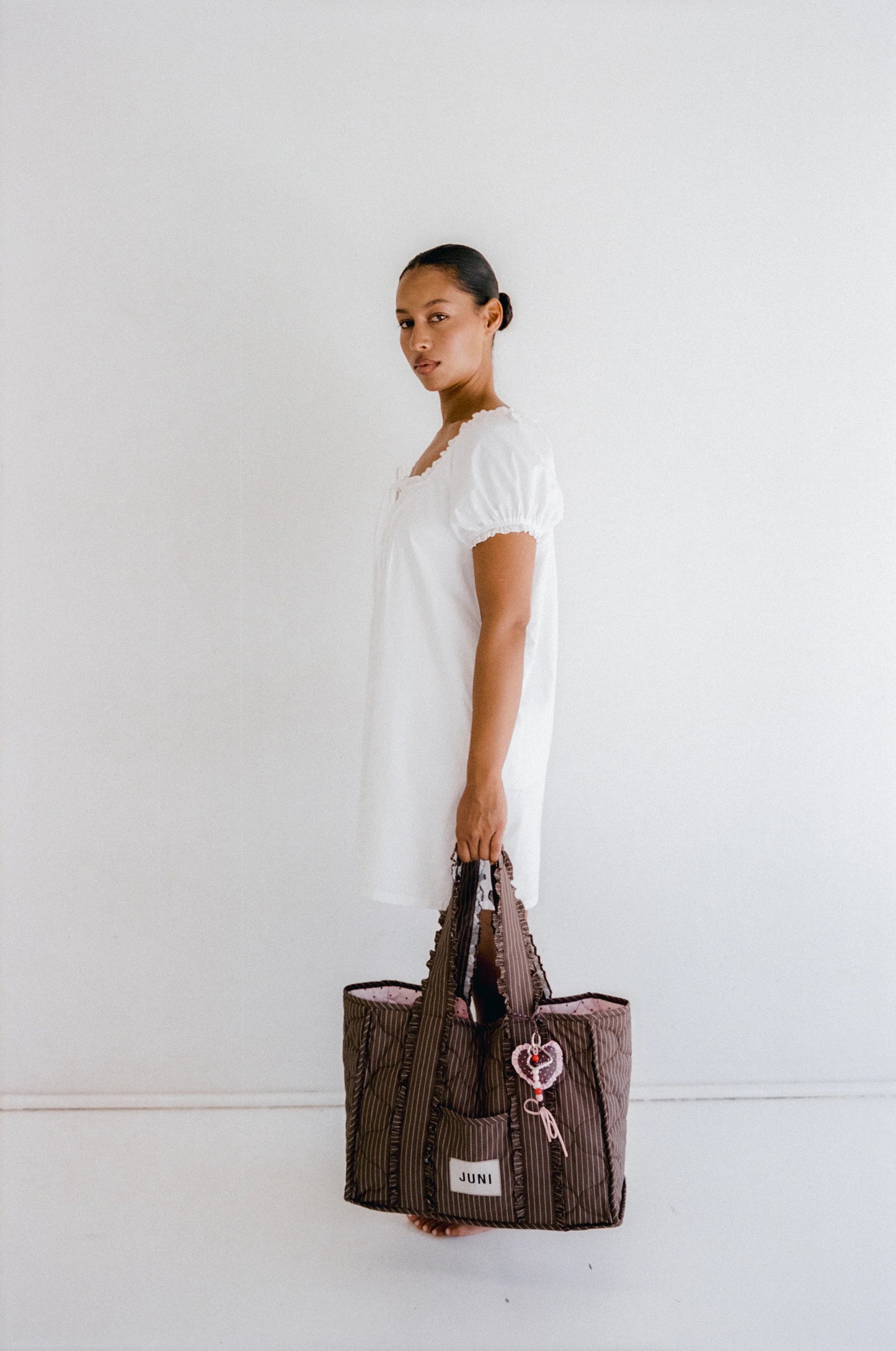 The Everything Bag | Cocoa Pinstripe