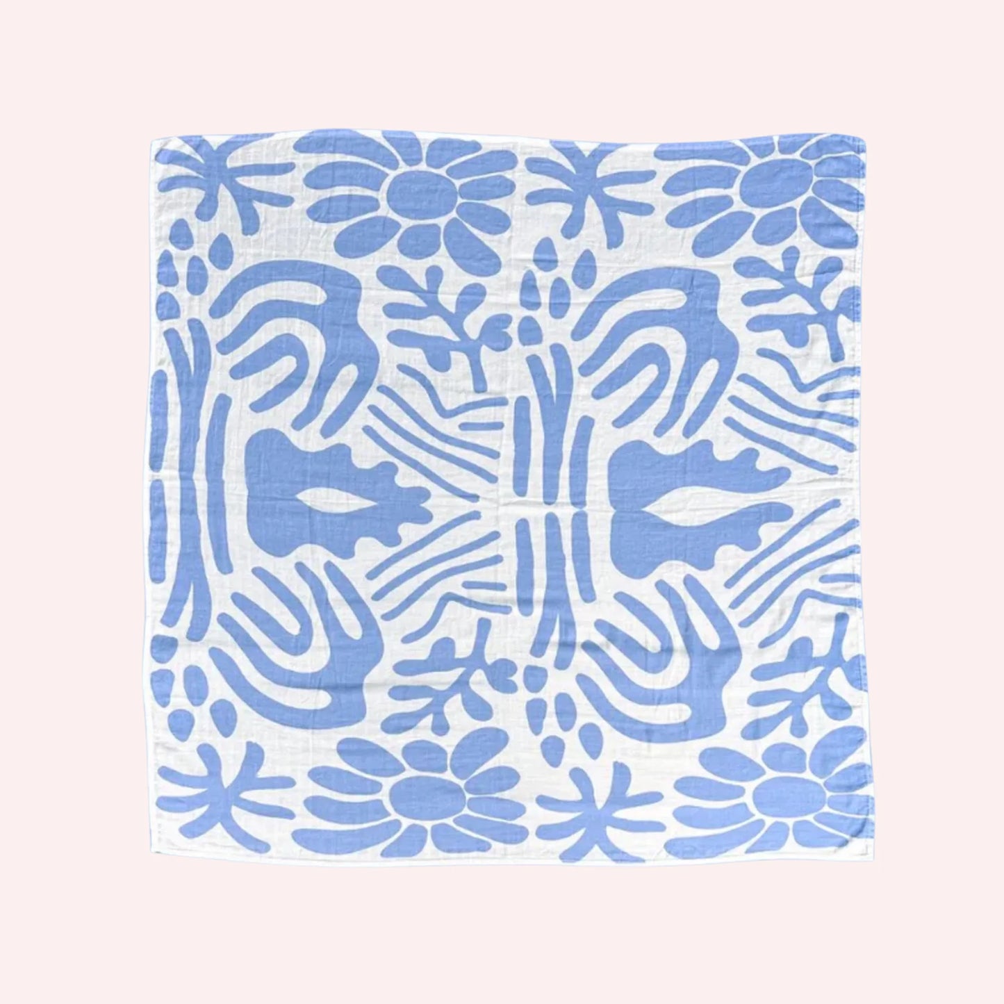 Baby Holiday Patterned Organic Bamboo Cotton Baby Swaddle - Golden Blue