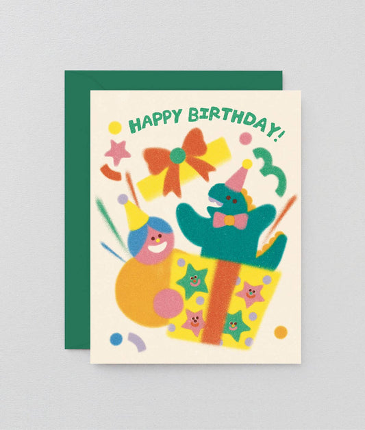 Happy Birthday Dino & Present Card
