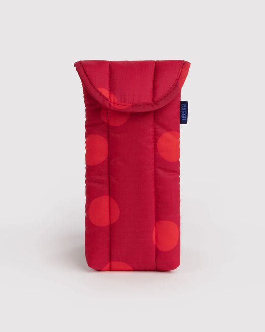 Puffy glasses sleeve | red polka dot