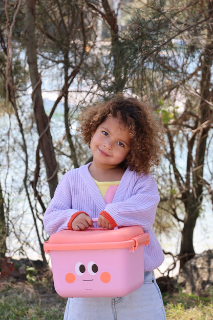 scoot and store desk caddy - Sammy (pink and coral)