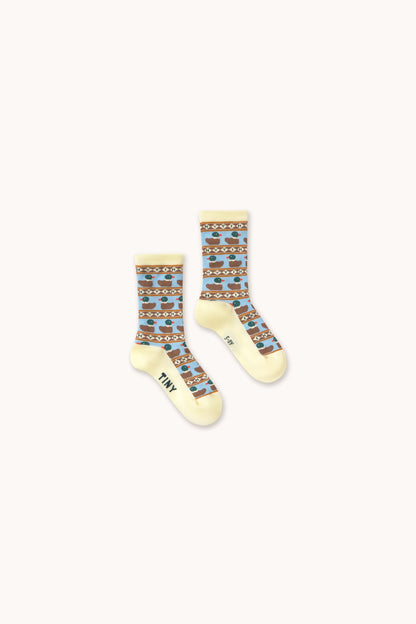 Tiny Ducks Medium Socks | dusty yellow
