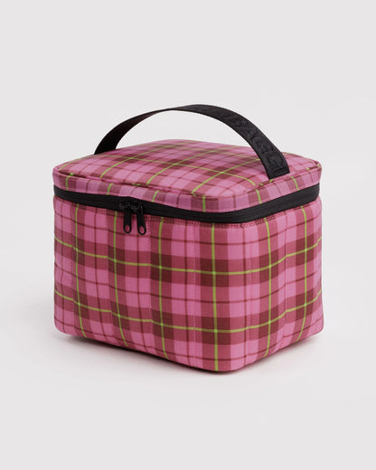 Puffy Lunch Bag | Azalea Pink Tartan