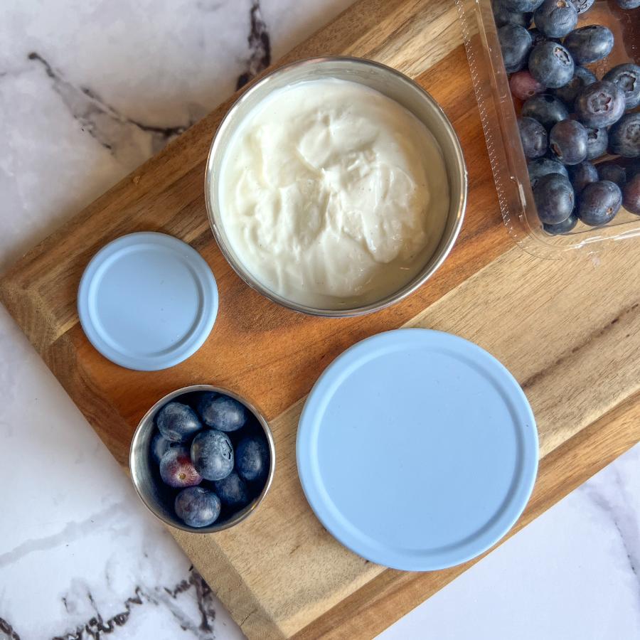 Stainless steel snack pots | blueberry