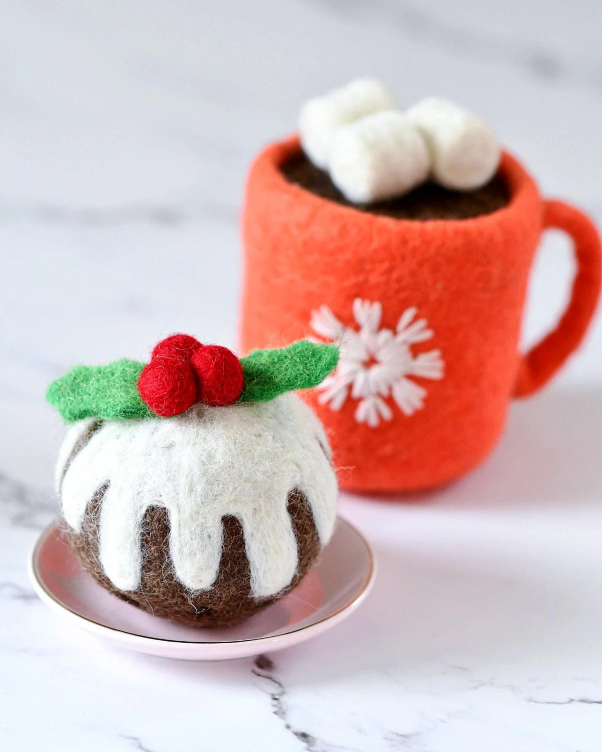 Felt christmas pudding (round)
