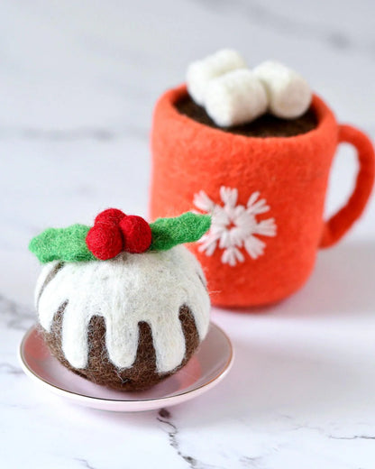Felt christmas pudding (round)