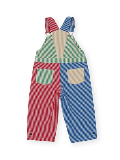 Patchwork Stripe Blake Overalls