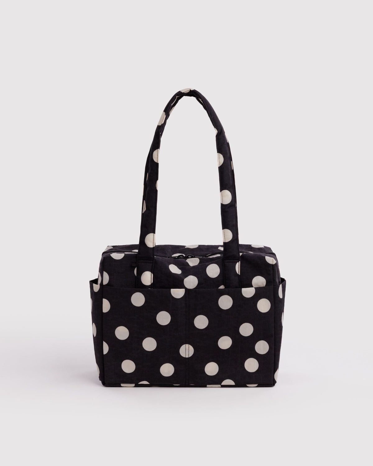 Everyday cloud bag | black and cream polka dot