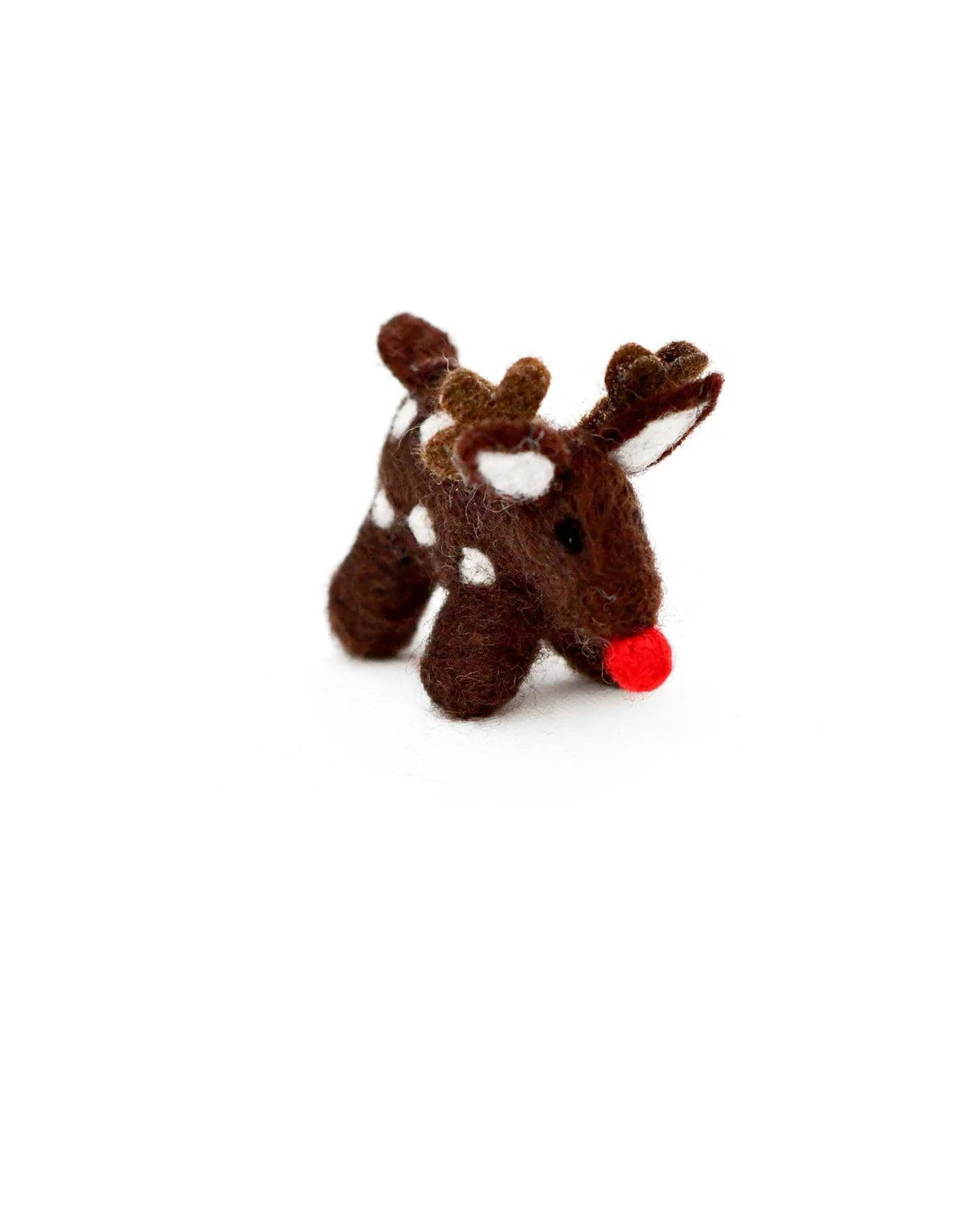 Felt small red-nose reindeer with toy