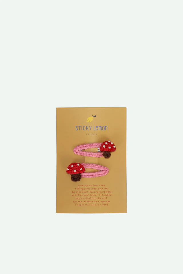 Hair clip flowers | 2 pack | mushrooms