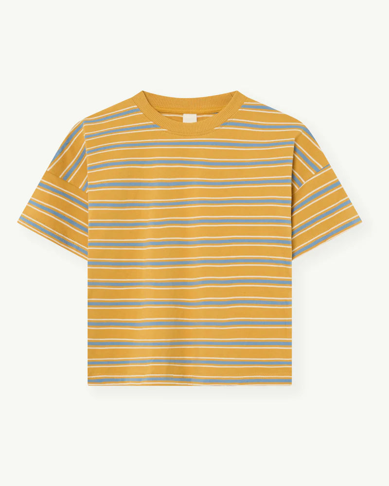 Oversized striped tee | Mustard
