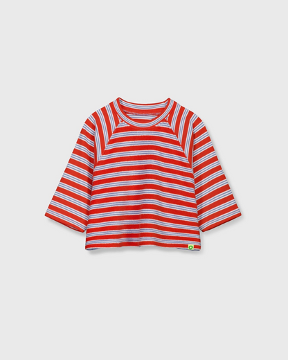 Terry Raglan Top | matchstick stripe