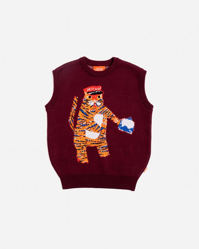 Jacquard Knit Vest | Tiger The Postie – Goldies Store Melbourne