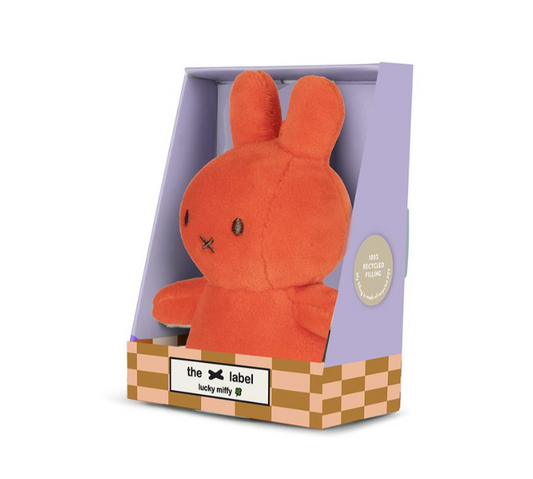 Lucky Miffy sitting in giftbox  - 10cm - Coral