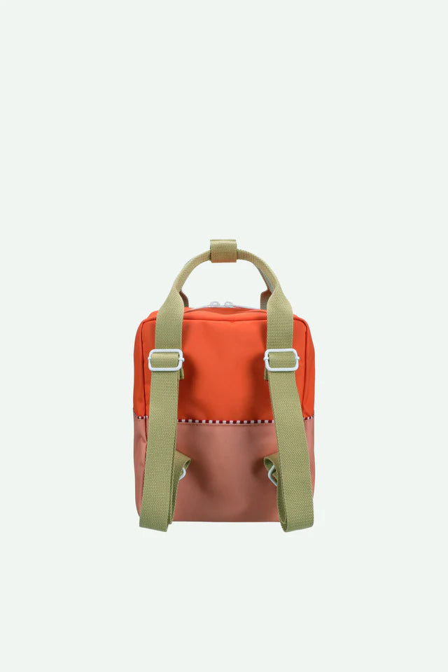 backpack small | colour blocking | lifebuoy orange + coral pink