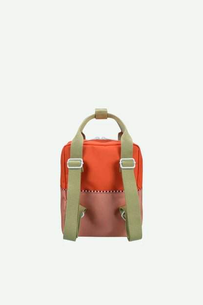 backpack small | colour blocking | lifebuoy orange + coral pink