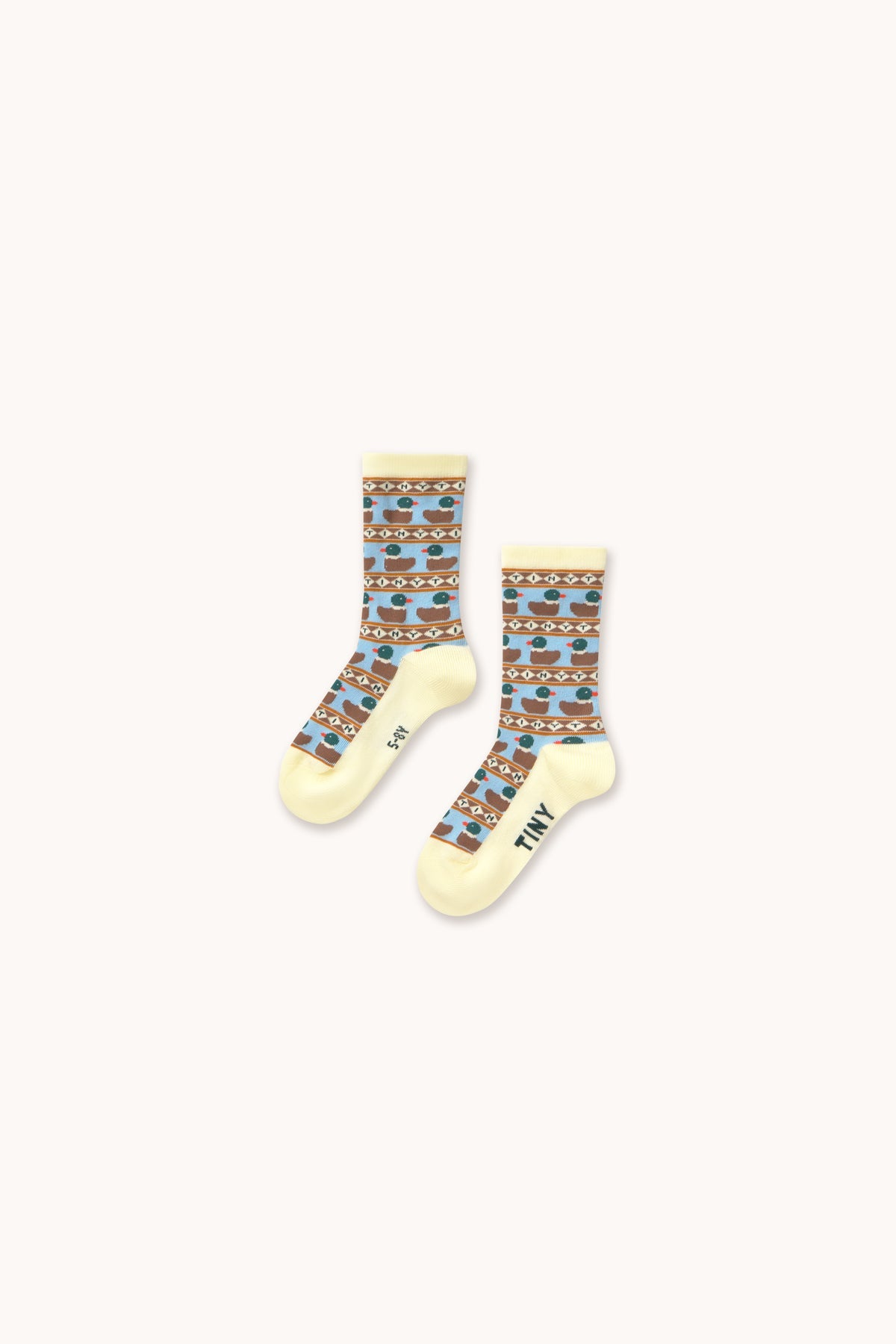 Tiny Ducks Medium Socks | dusty yellow